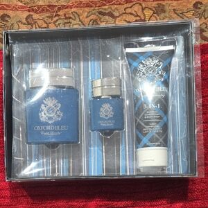 Oxford Bleu Men's Grooming Trio - Blue and White